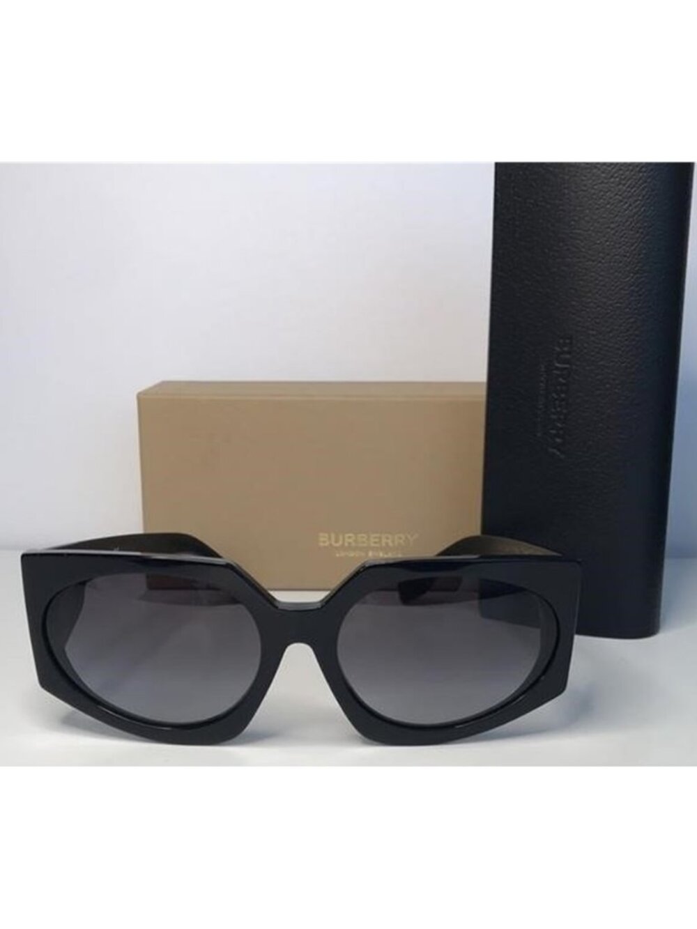 Burberry Women's BE4306 BE/4306 3001/8G Black Fashion Oval Sunglasses 60mm - Picture 11 of 12